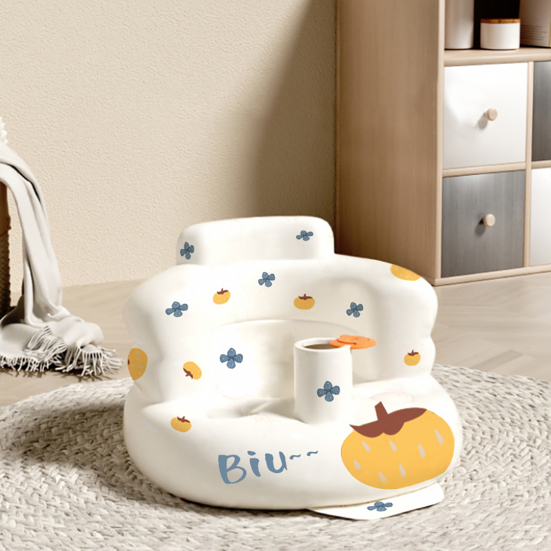 Korean Style Ins Style Baby Learning Chair Baby Inflatable Sofa BB Dining Table and Chair Bathing Bath Stool Folding Belt Baby Artifact