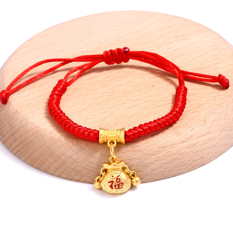 Браслет пробуждающего льва, красная веревка, регулируемый, ручной работы