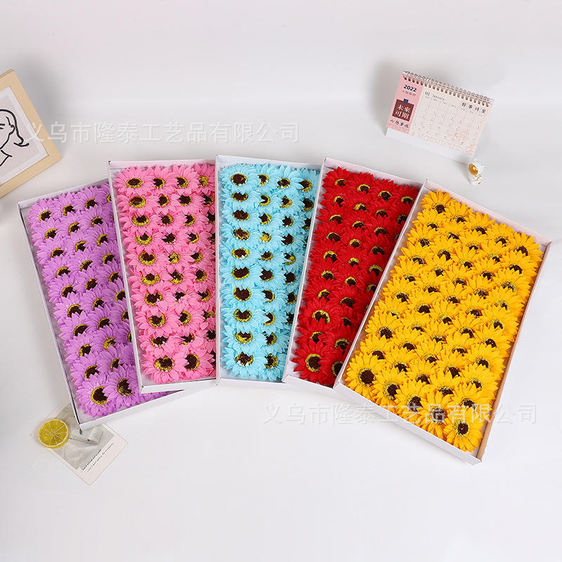 Mother's Day Soap Flower Sunflower Bouquet Gift DIY Sunflower Floral Artificial Soap Flower Gift Wholesale