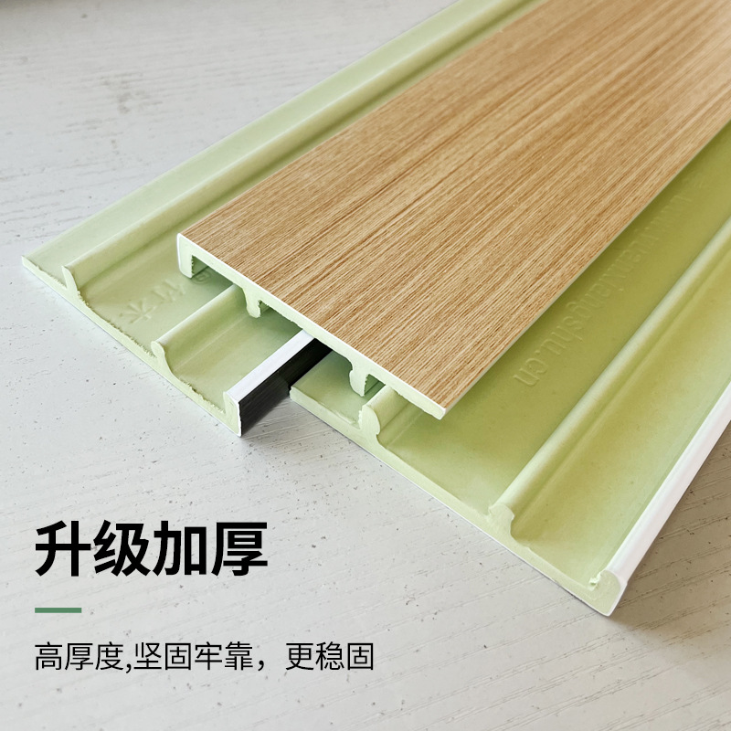Wholesale Pvc Skirting Line Decoration Special Bamboo Fiber Corner Line 8cm Buckle Plastic Environmentally Friendly Wood Plastic Base Line