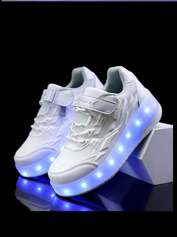 Обувь heloo для детей, летние двухколесные роликовые обуви с перезарядкой