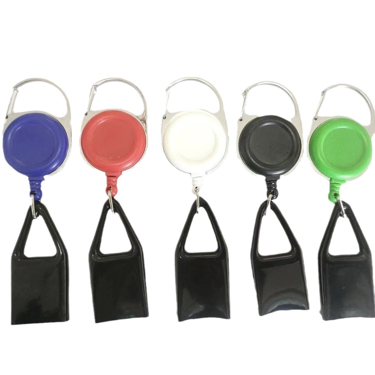 Easy pull buckle zinc alloy easy pull machine case ID buckle carabiner outdoor anti-lost keychain round metal buckle