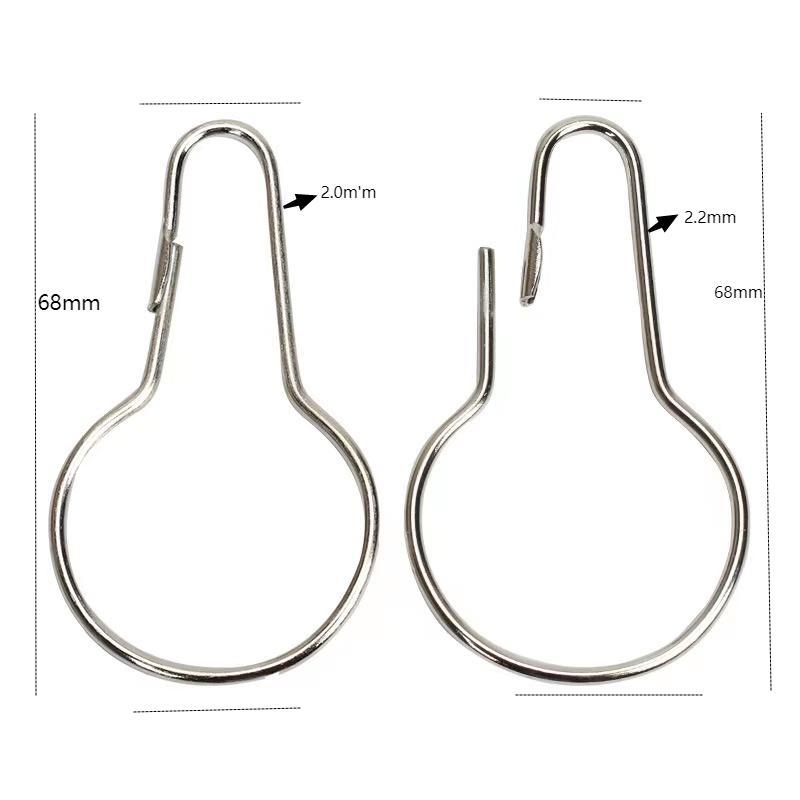 Factory wholesale metal galvanized shower curtain hanging buckle gourd buckle gourd hook curtain hook shower curtain ring accessories hook