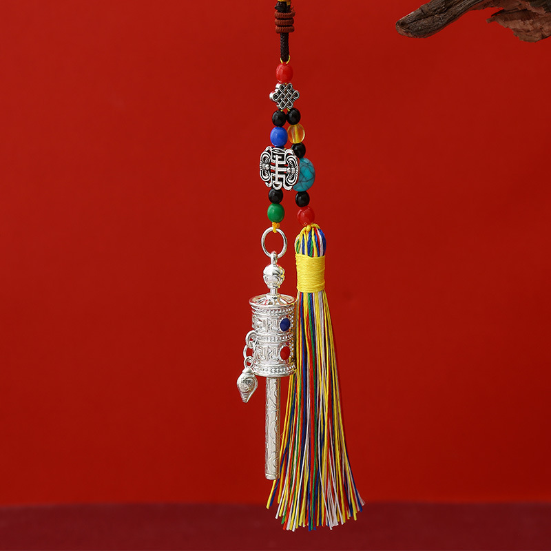 Hot-Selling New Prayer Wheel Pendant Xizang Ethnic Style Bag Car Hanging Accessory Keychain Pendant