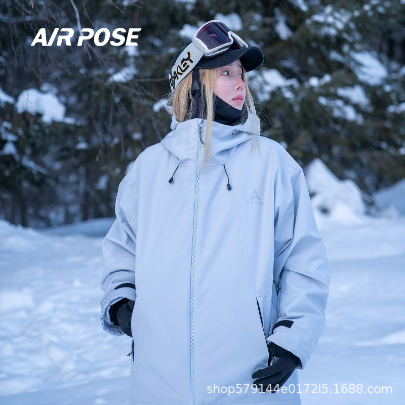 airpose Ski Suit Women's Men's Winter 3L Snowboard Outdoor Thickened Windproof Loose American Style New Ski Suit