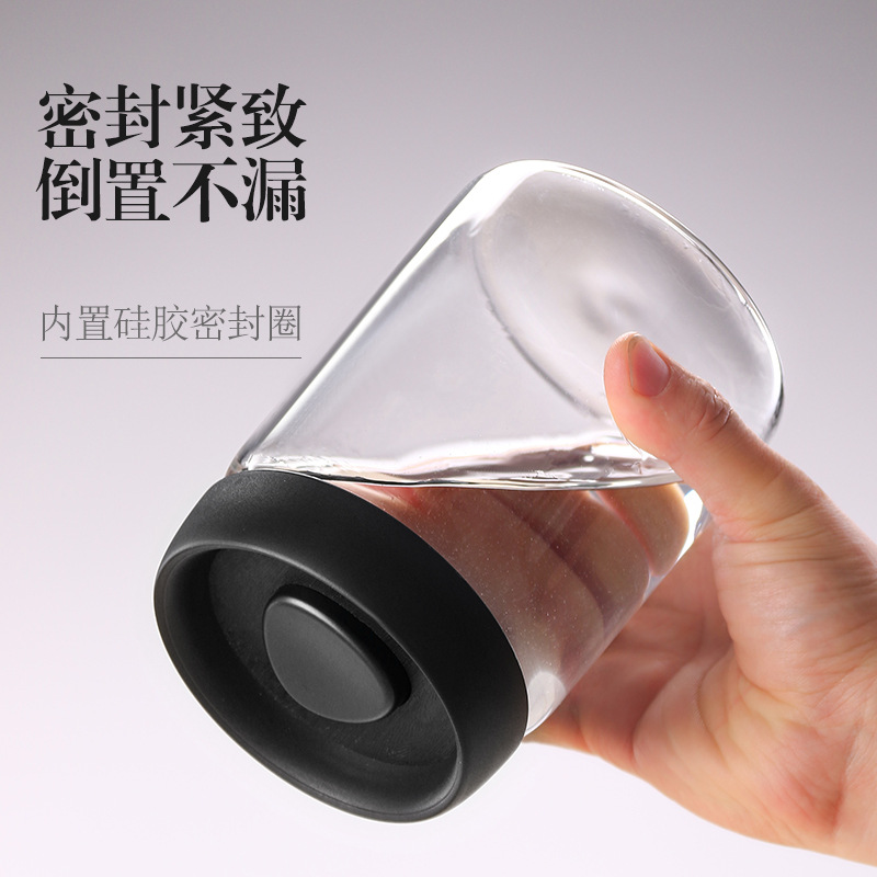 High Borosilicate Glass Sealed Jar Storage Jar Kitchen Grain Candy Jar Push-Type Vacuum Storage Jar