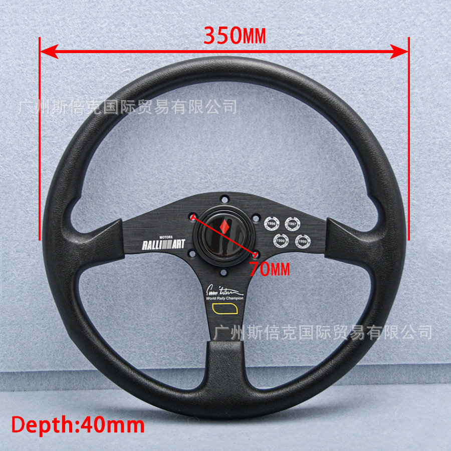 Factory Direct car universal 14-inch flat graffiti PU steering wheel JDM black racing competitive steering wheel