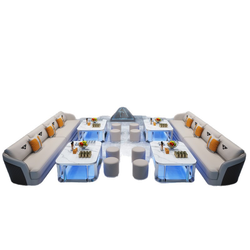 Factory Direct Sales Classy Ktv Sofa Commercial Bar Business Accessible Luxury Small Sofa Box U-Shaped Card Seat Coffee Table Combination