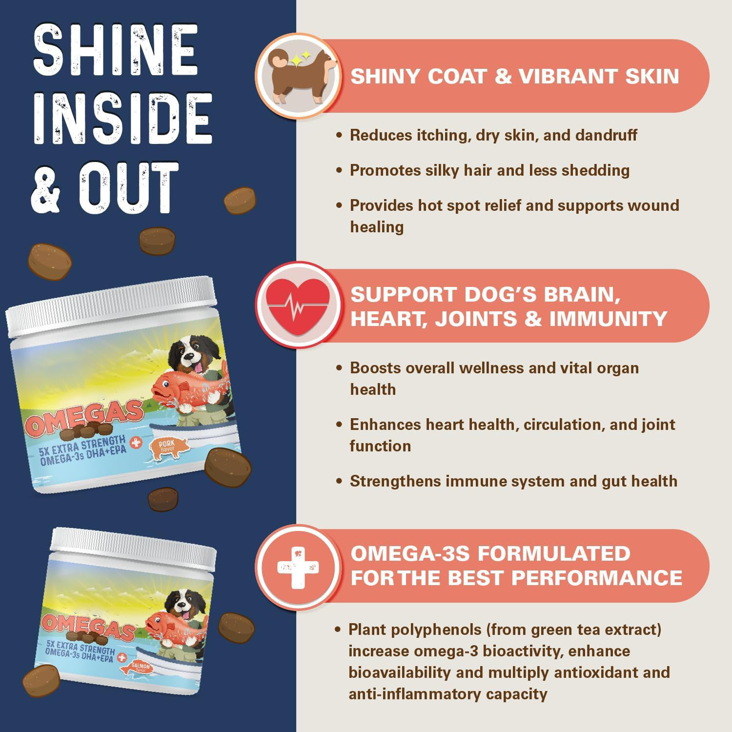 Cross-Border Hot Product Source Factory Pet Nutrition Supplement Snacks to Promote Heart, Hair, Bones and Mood Health Food