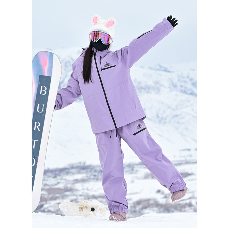 Ski Resort Cost-effective Winter cotton and thickening Snowboard Double-board Windproof Waterproof Hooded Mountaineering Ski Suit for Men and Women
