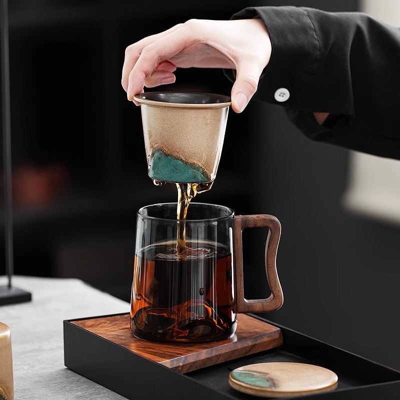 Ceramic Water Cup Set Gift Box Filter High-Value Souvenir Customer Office National Trend Corporate Festival Gift for Others