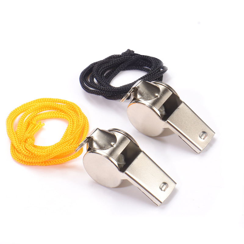 Referee Whistle Metal Whistle Stainless Steel Whistle Metal Whistle Sports Whistle Sports Goods with Lanyard