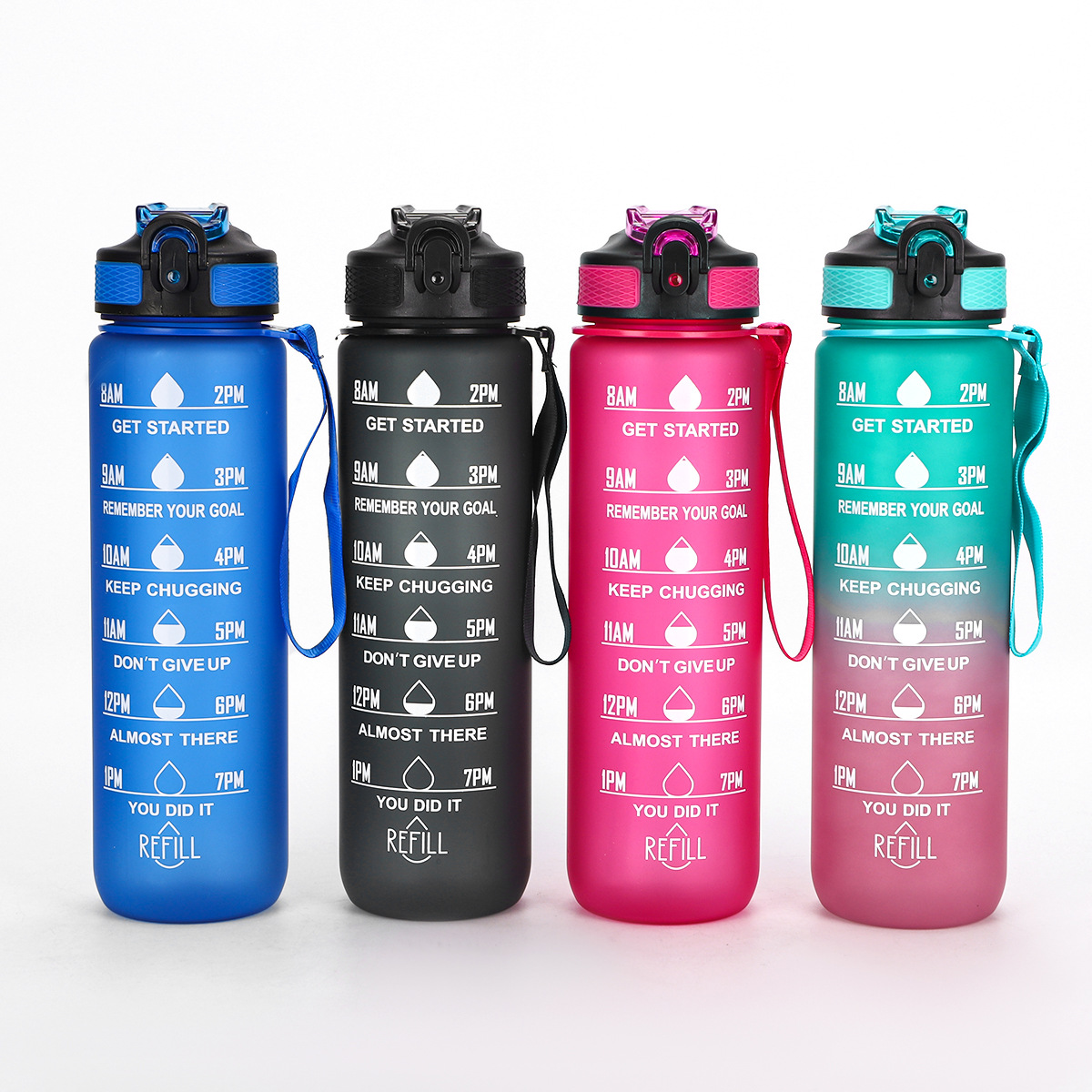 1000ml Pop-Up Lid, Straw Cup, Space Cup, 1L Sports Water Bottle, Hand-Painted Color Logo