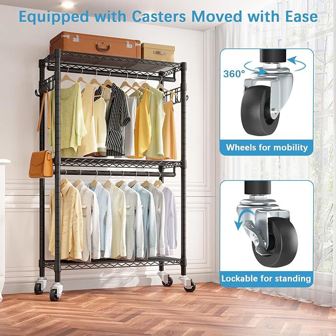Business Mall Steel Simple Wardrobe Adjustable Portable Wardrobe Custom Floor-Standing Storage Rack Clothes Hanger Wardrobe