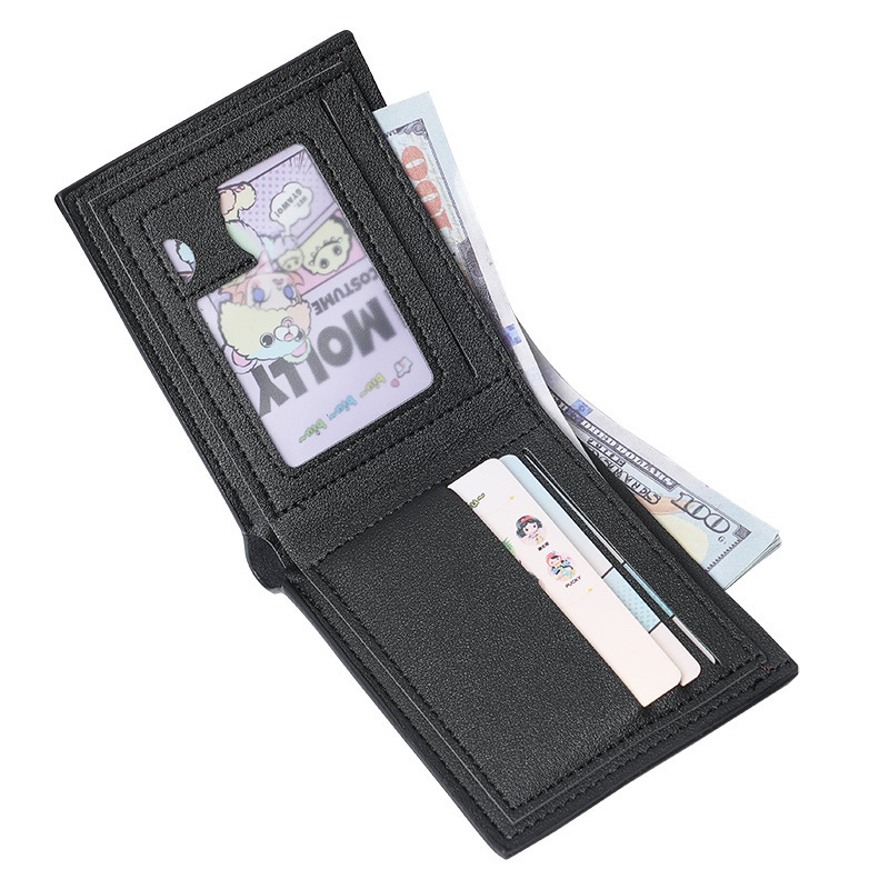 New Men's Wallet Men's Short Multi-Card Slot Fashion Casual Wallet Young Men Thin Section 70% off Horizontal Soft Wallet