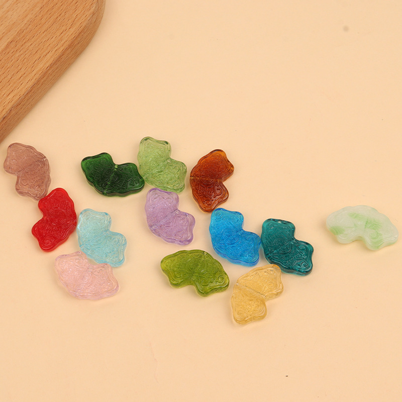 Retro Fan-Shaped Glass Pendant with Eighteen Seeds Glass Beads Bracelet Accessories