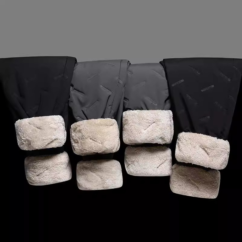 Cotton Pants Men's Winter Velvet Thickeneded Sports Pants Men's Plus Size Plus Size Windproof and Warm Middle-Aged Lamb Velvet Casual Pants for Men