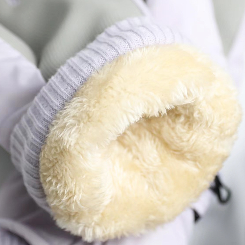 Electric Heated Gloves for Women, Lithium Battery Heating Gloves, Winter Cycling Rechargeable Double-Sided Warm Gloves, Fleece-Lined and Cute