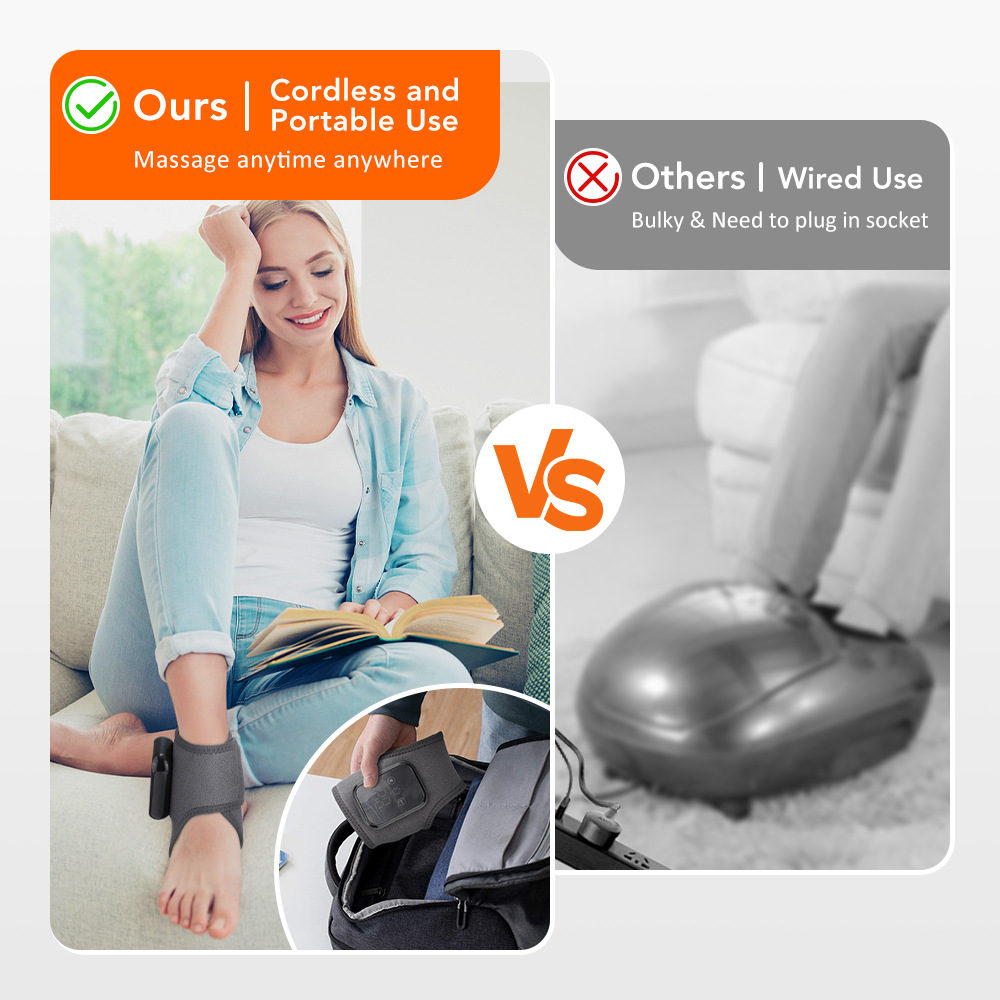 Cross-Border New Product Electric Heating Ankle Rechargeable Vibration Massage Hot Compress Ankle Joint Physiotherapy Instrument Ankle Hot Compress Massage