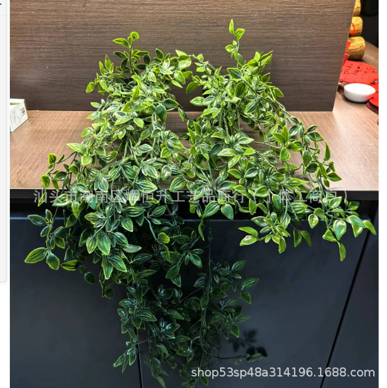 Подвесные искусственные растения в горшках, комбинация для домашнего декора, черный матовый горшок