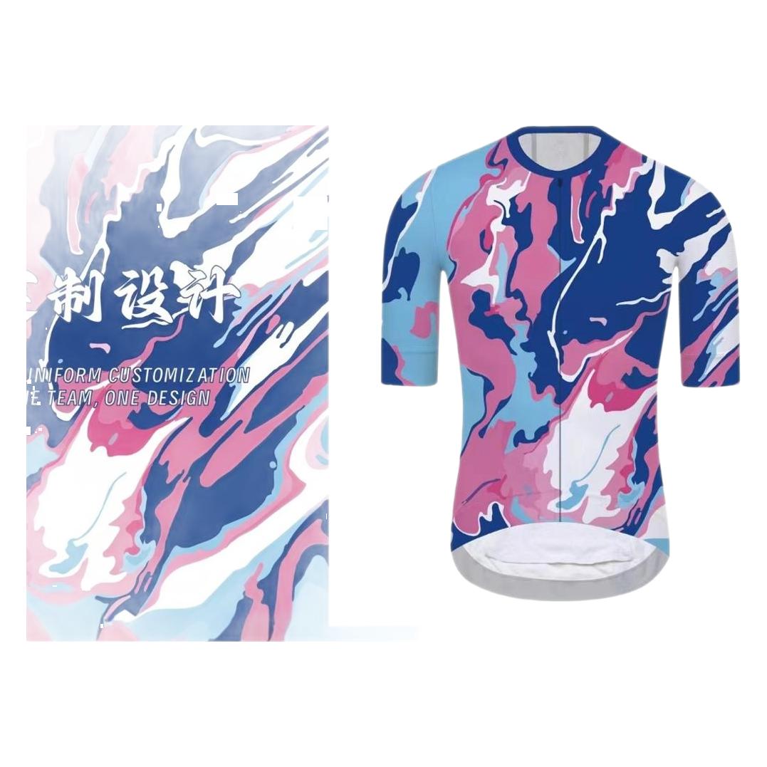 2023 Summer New Men's Clothing Gradient 3D Printing Cool Cycling Jersey Custom Clothing Quick Drying Breathable