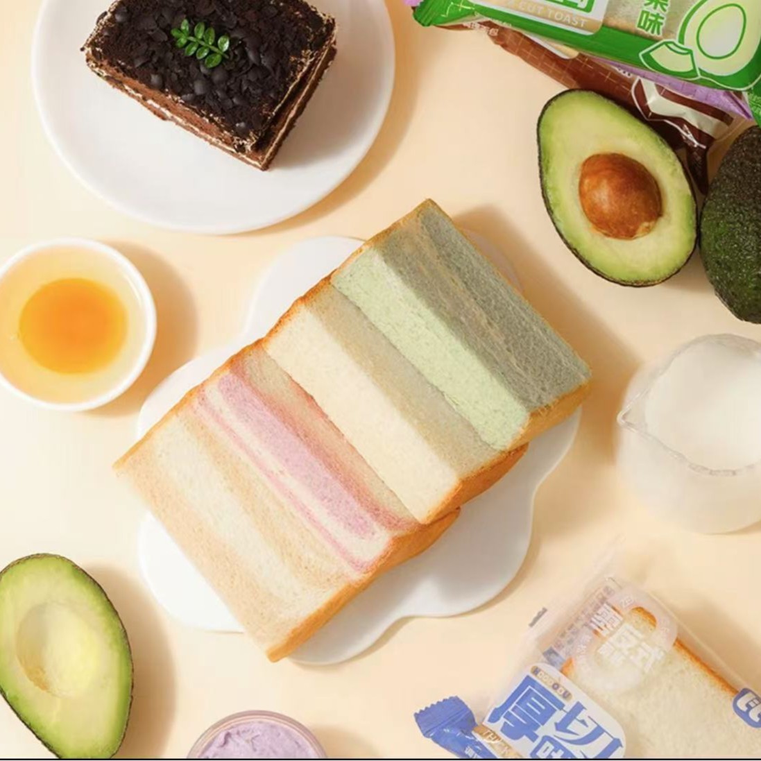 Thick-cut Toast Milk-flavored Bread Nutritional Breakfast Super Soft Hand-torn Cake Snacks Late at Night to Fate Your Hunger and Relax Snacks