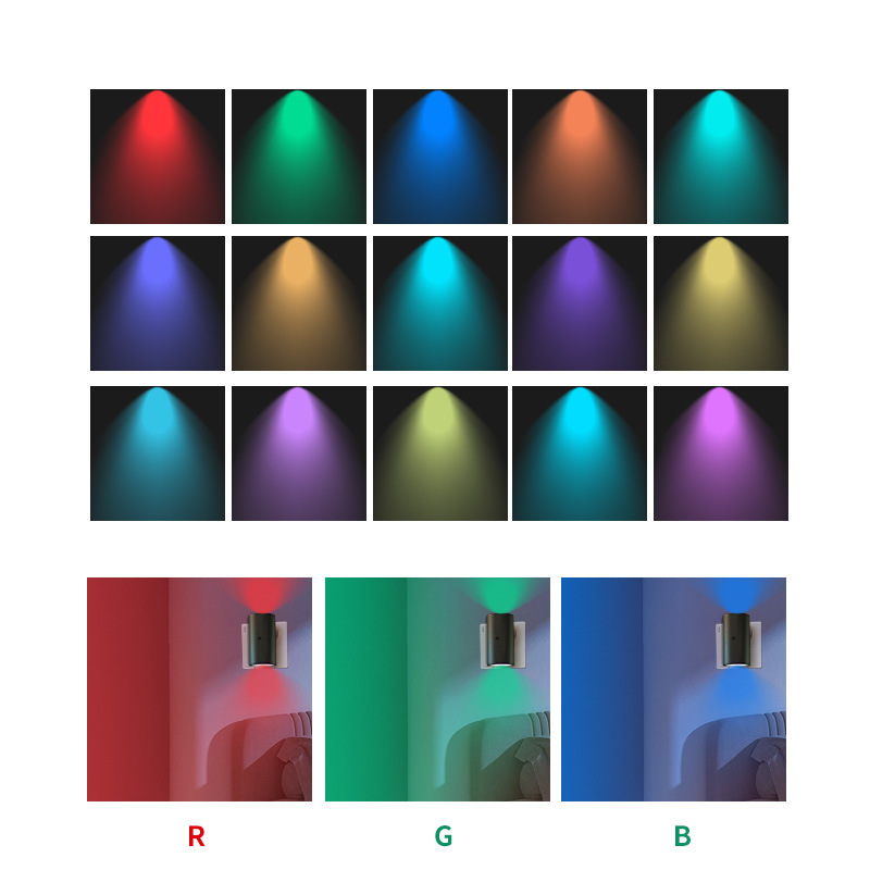 Cross-border cylindrical LED night light crib side light RGB color changing downlight night light indoor lighting decorative light