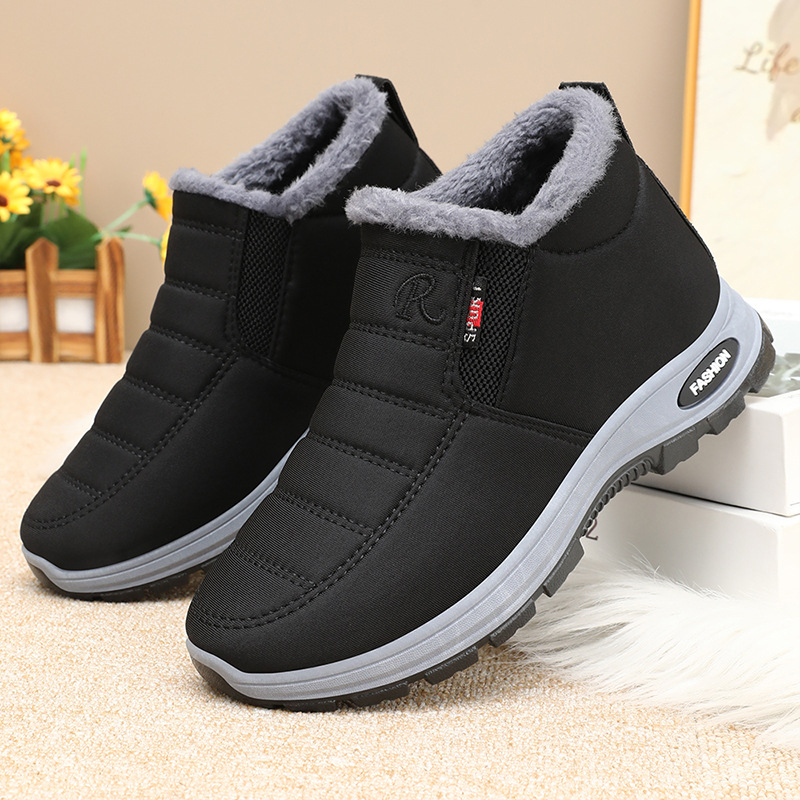 Women's Cotton Shoes Cross-Border Large Size Fleece-Lined Thickeneded Cotton Boots Soft Sole Comfortable and Not Tiring Snow Boots Cold-Proof and Warm Women's Shoes