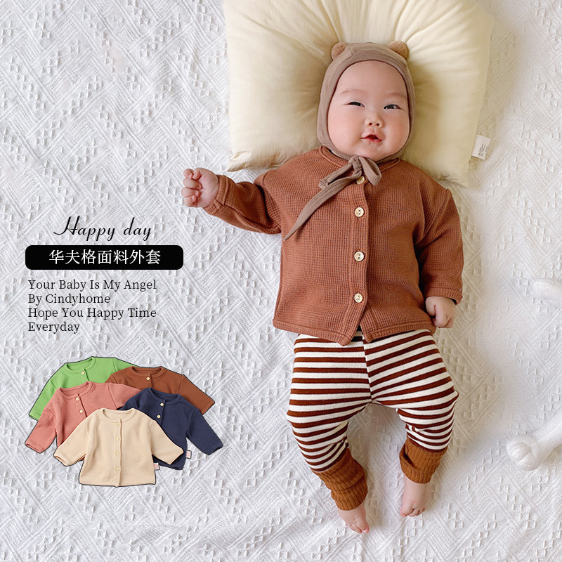 2021 Baby Autum Outwears for Men and Women, Korean Style Ins Spring and Autum Clothing for 0-1 Year Old Babies, Versatile Cardigans for Going Out