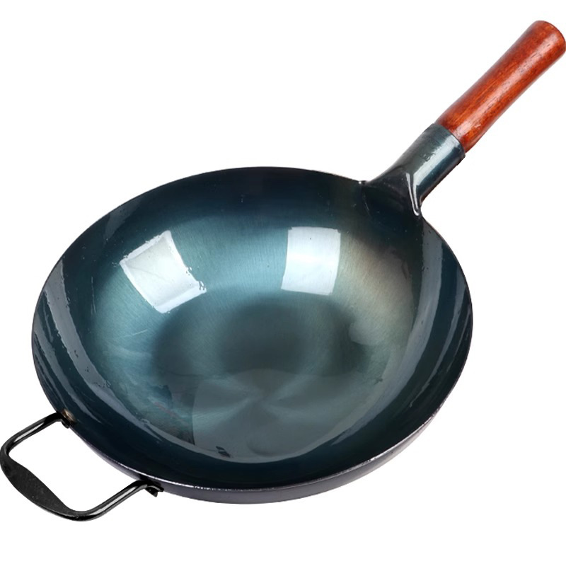 Zhangqiu Handmade Iron Wok Wok Household Wok Non-stick Wok Old-fashioned Restaurant Chef Commercial Big Horse Spoon Boiler
