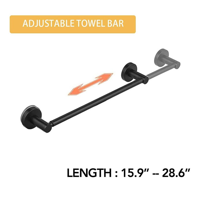 Cross-Border Stainless Steel Retractable Towel Rack Kitchen Bathroom Toilet Towel Bar Adjustable Wall-Mounted Towel Rack