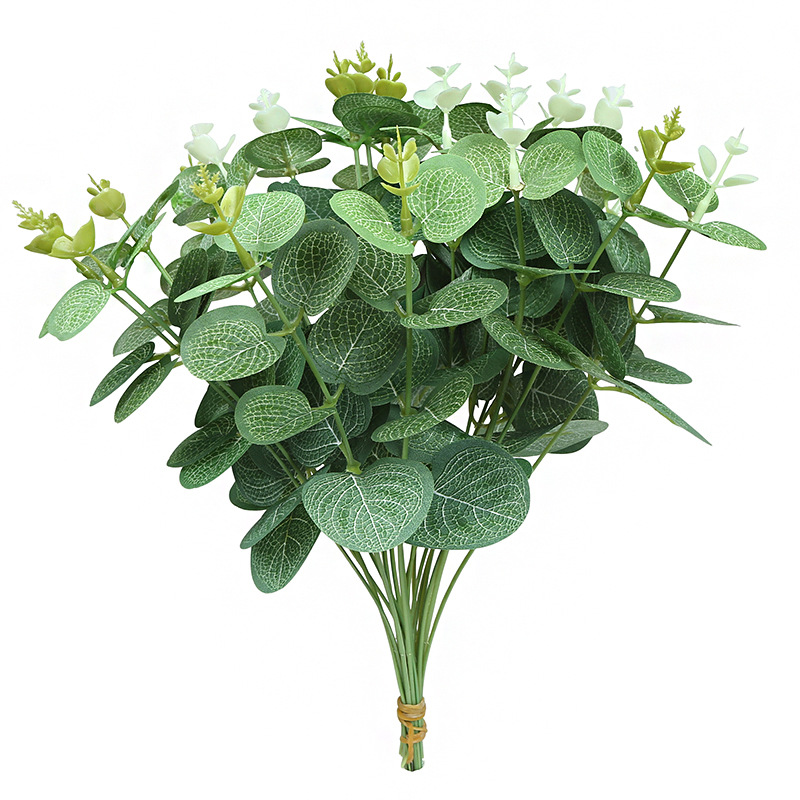Eucalyptus Single Spring Simulation Apple Leaf Money Leaf Ornaments Home Arrangement Flower Arrangement Decoration Simulation Eucalyptus