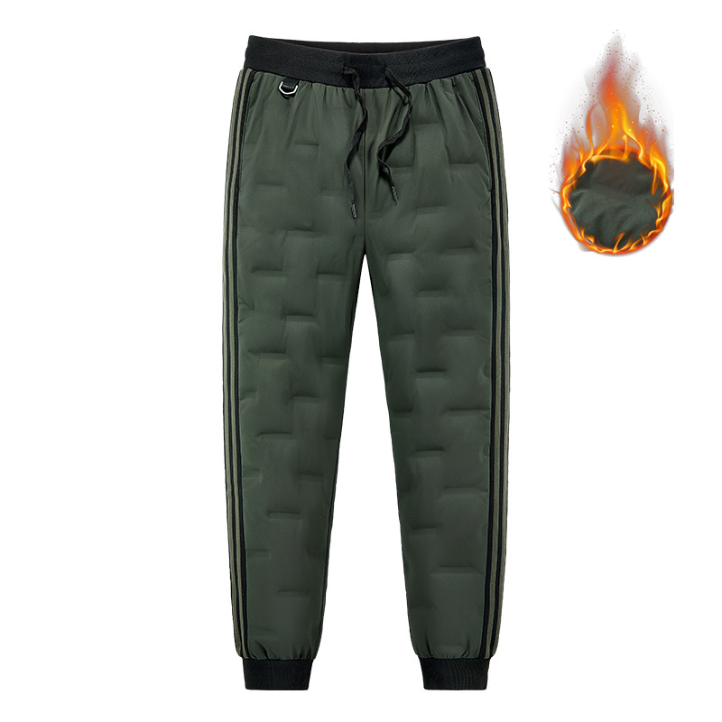Winter new casual down pants men's outdoor windproof warm warm warm ankle-tied sports trousers trendy plus size cotton pants