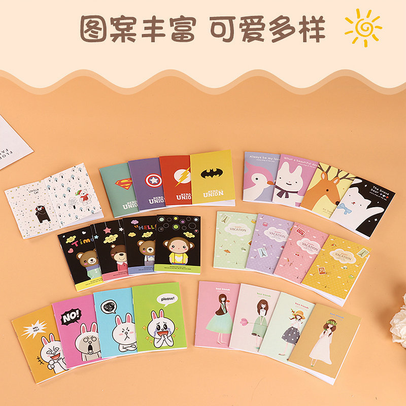 Portable Mini Cartoon Notebook A7 Flap Pocket Pants Notepad Small Notebook Cute Student Small Gift Notebook Wholesale