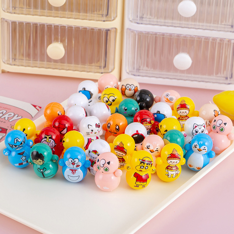 Cartoon Mini Tumbler Toy Shake Tone Same Style Kindergarten Baby Children Educational Desktop Game Gift Blind Box