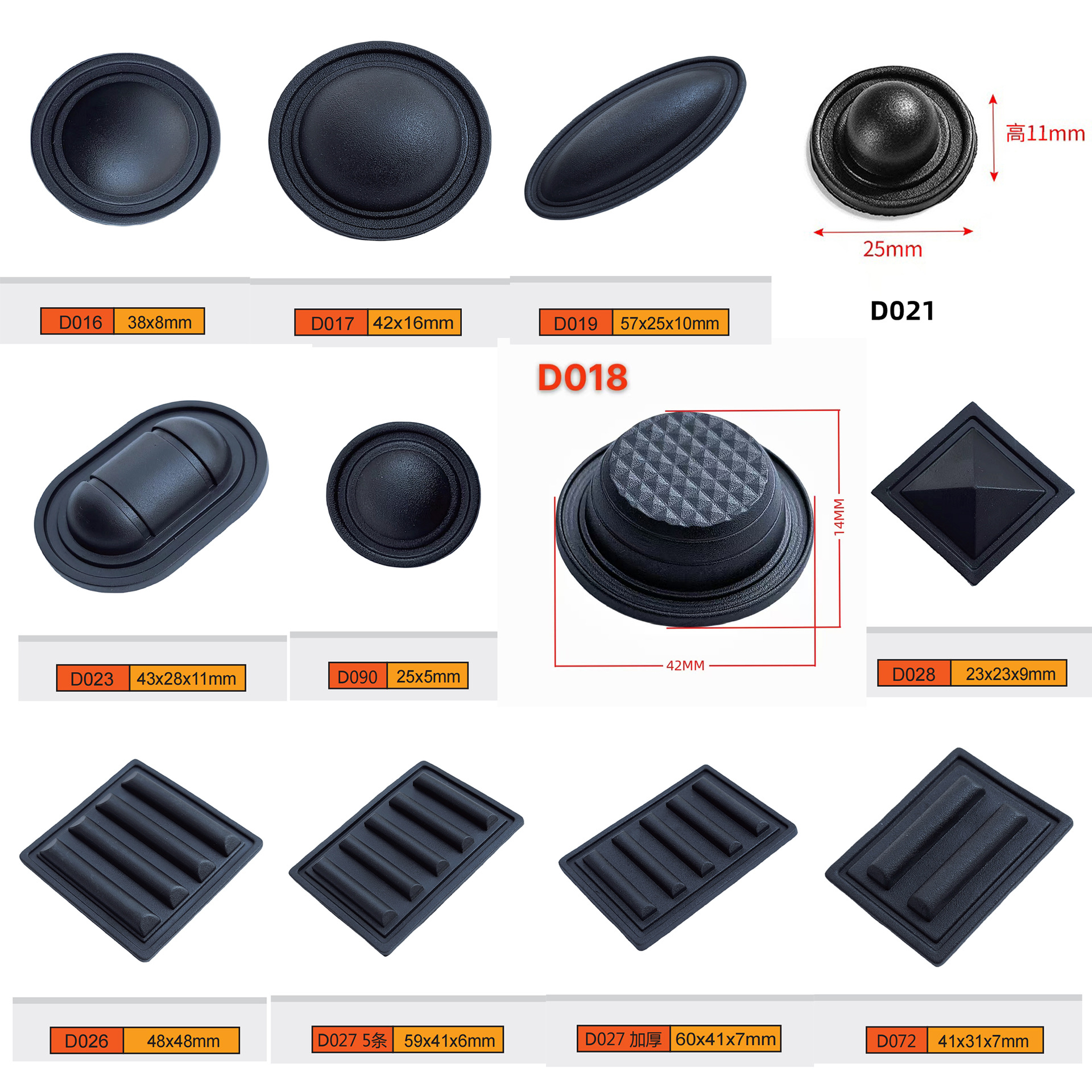 Pvc Plastic Pads, Non-Slip, 5-Bar Luggage Bottom Pads, Suitcase Bottom Pads, Backpack Soft Rubber Rod Bottom Accessories