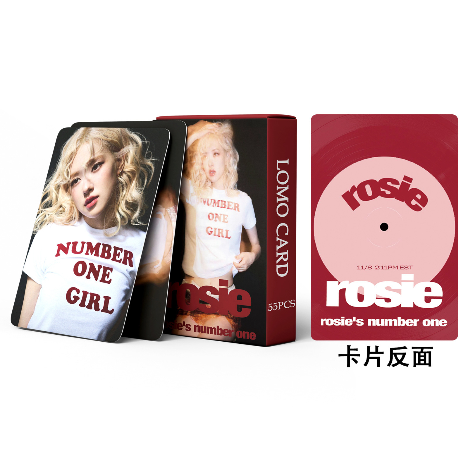 A Large Number of 55 Pink Rose Small Cards in Stock Numberonegirl Star Album Kpop Peripheral Lomo Cards