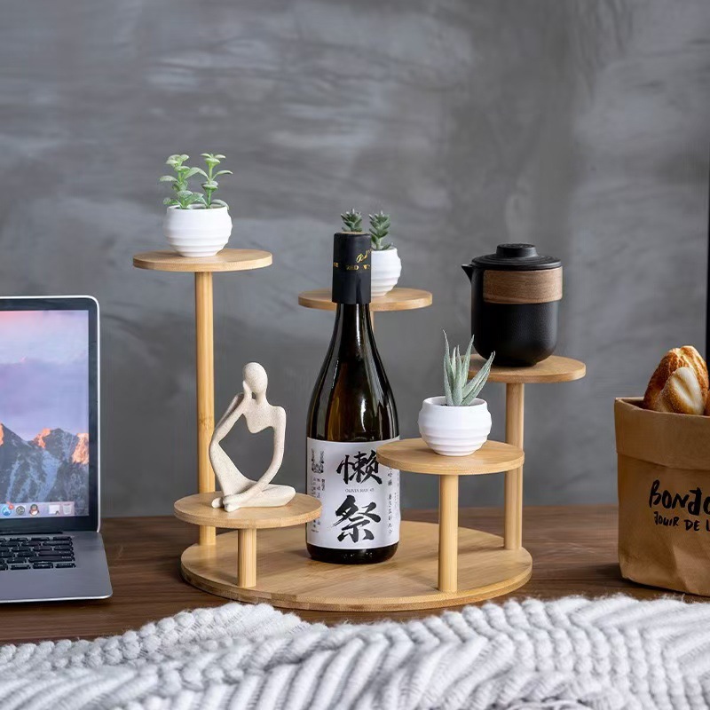 Полка для цветов на балконе, новая напольная полка для цветов из бамбука для гостиной и офиса