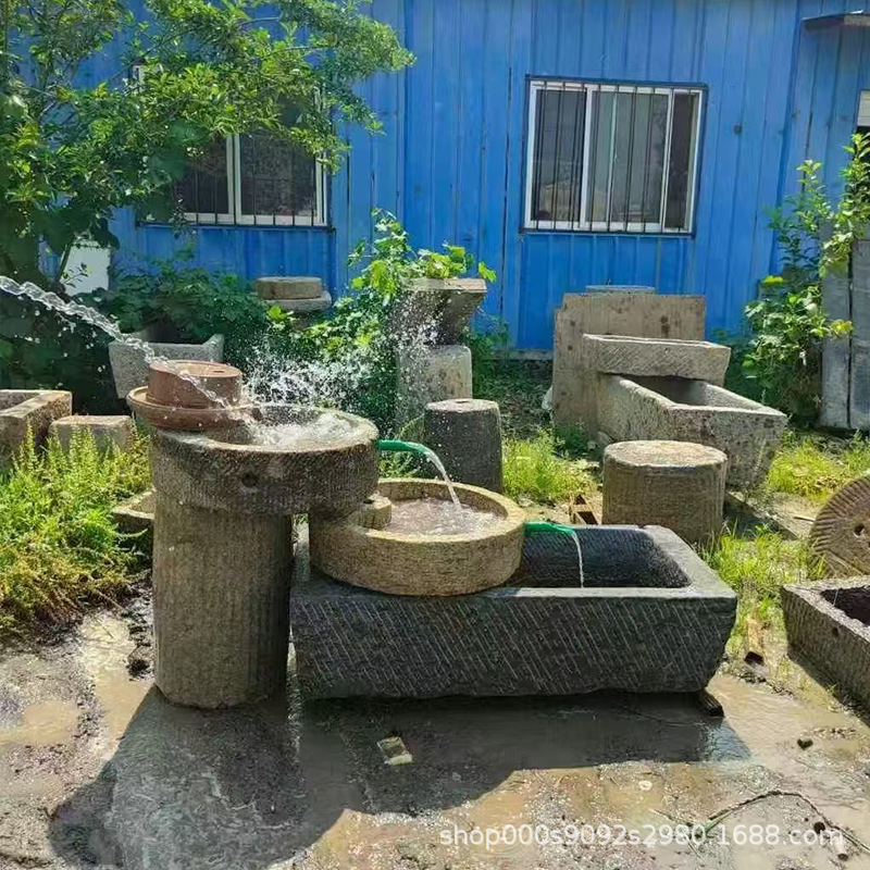 Manufacturer Stone Sink Fish Pond Courtyard Landscape Stone Sink Flowing Water Ornaments Courtyard Waterscape Landscaping Decoration Old Stone Sink