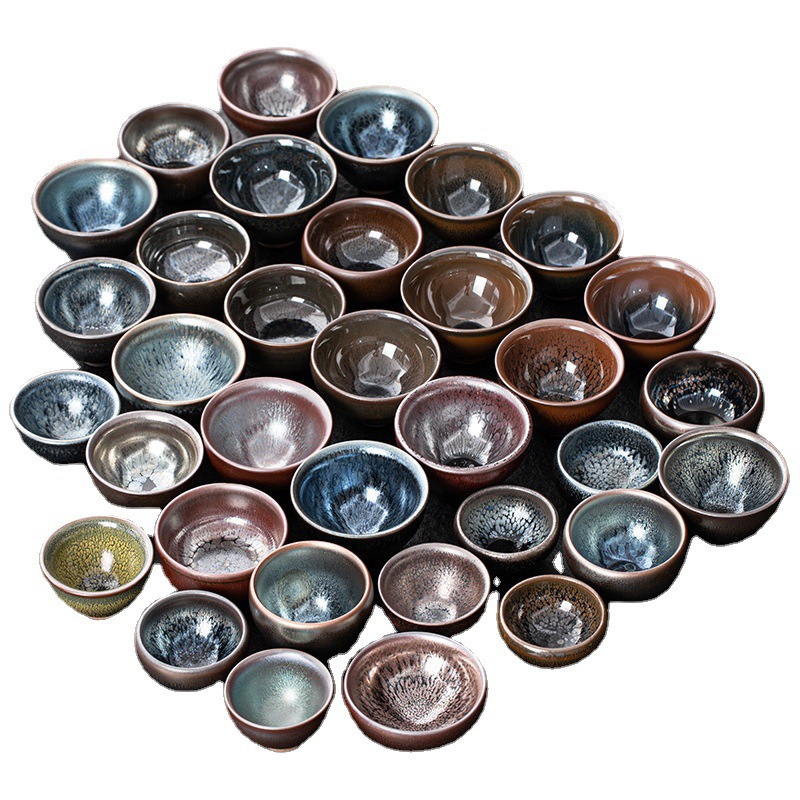 Jianyang Jianzhan ceramic kiln oil drops raw ore iron tire Master Cup kung fu tea cup tea cup tea set Tea Bowl