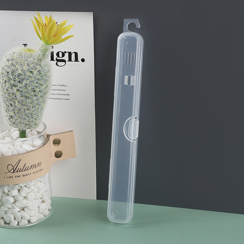 Portable wash set box with buckle toothpaste dental appliance tongue scraper box transparent PP plastic storage toothbrush box