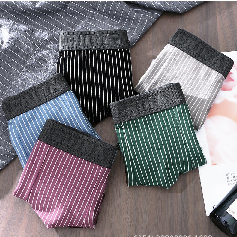 Men's cotton underwear Hong Kong style striped printed each one is individually packaged, starting from the manufacturer one-piece delivery
