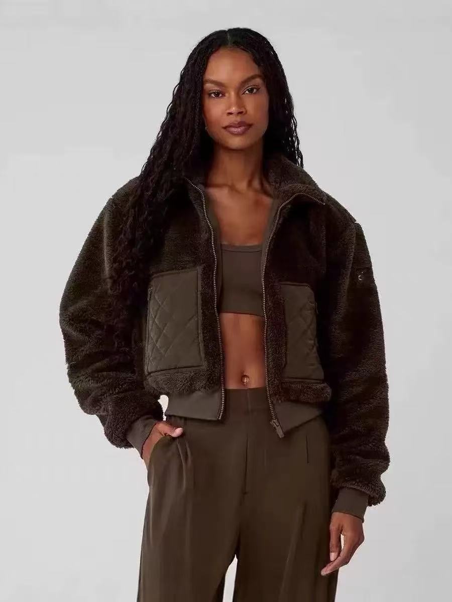 2025 New Ao Winter Cashmere Thickeneded Loose Casual Versatile Short Women's Warm Stand-Up Collar Jacket Trendy Brand