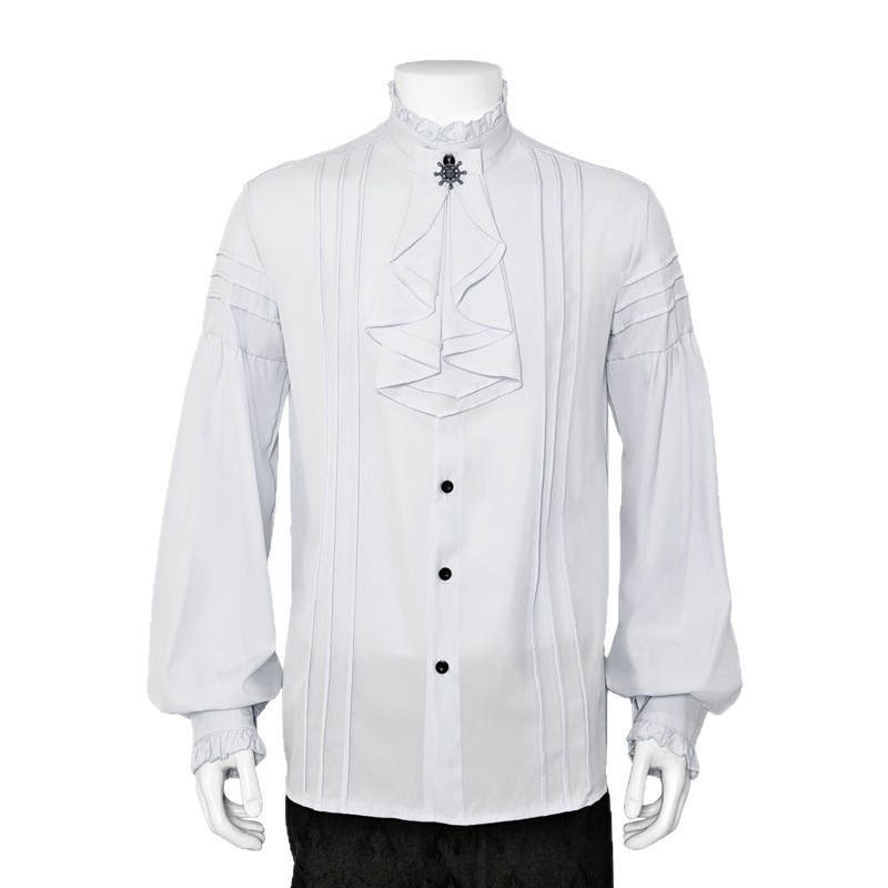 Thousands of Butterflies European and American Men's Renaissance Clothing Shirt Medieval Steampunk Pirate Top Multicolor Inner