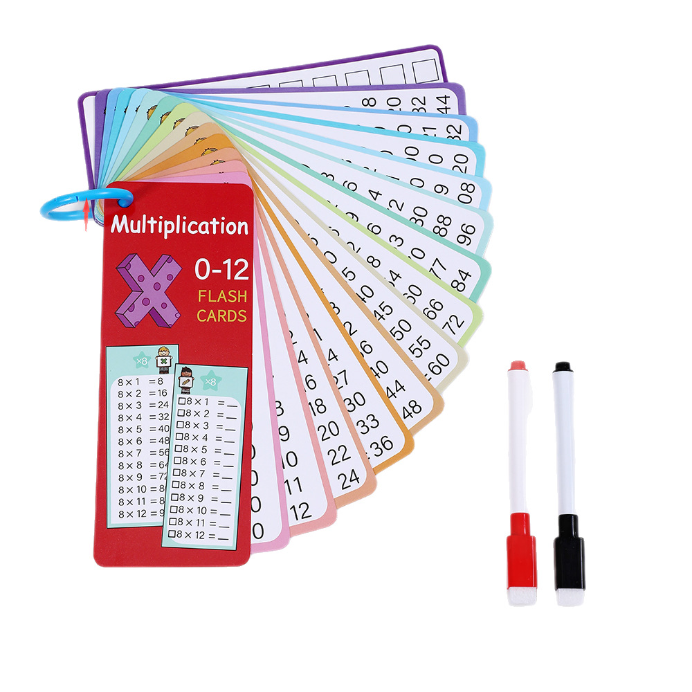Cross-Border Flash Cards 15 Math Number Cards Multiplication and Erasable Mathematics Learning Cards Educational Science and Education Toys