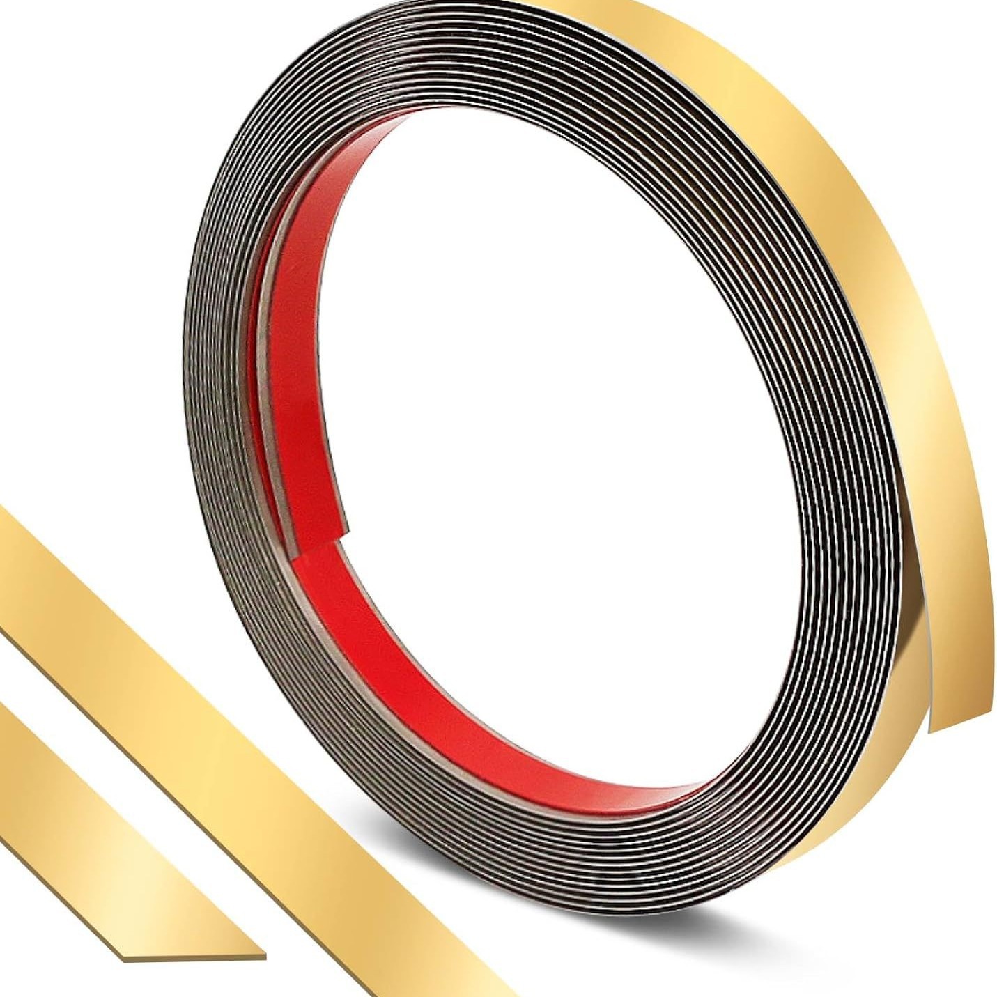 Titanium Stainless Steel Decorative Strips Self-Adhesive Flat Strips Cross-Border Special Decorative Lines 10mm Straight Metal Lines