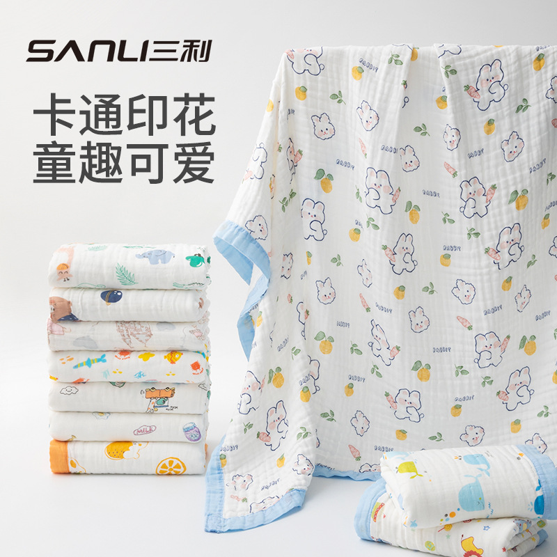 Полотенце Санли из чистого хлопка для новорожденных, 6-слойное, 110*110 см