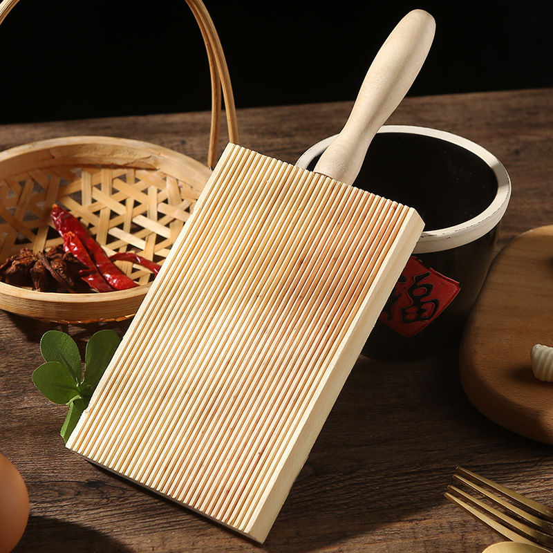 Cat's Ears Hemp Food Board Shanxi Pasta Rubbing Cat's Ears Mould Wooden Washboard Household Spiral Hand Push Shell Surface Tool