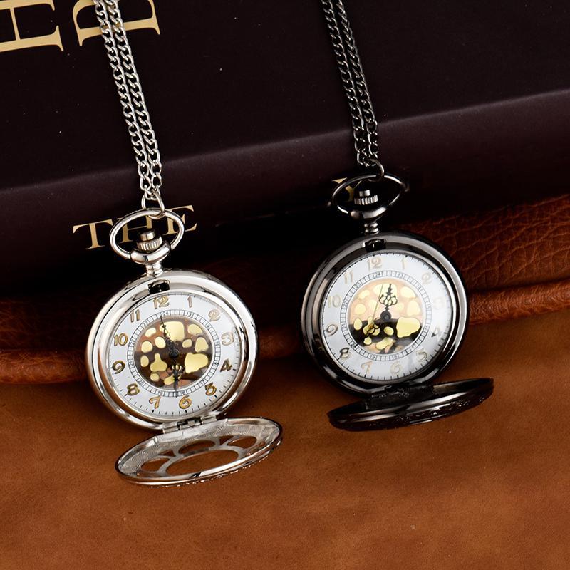 Hollow petals pocket watch a variety of styles pocket watch large alloy quartz watch flip watch a generation of hair