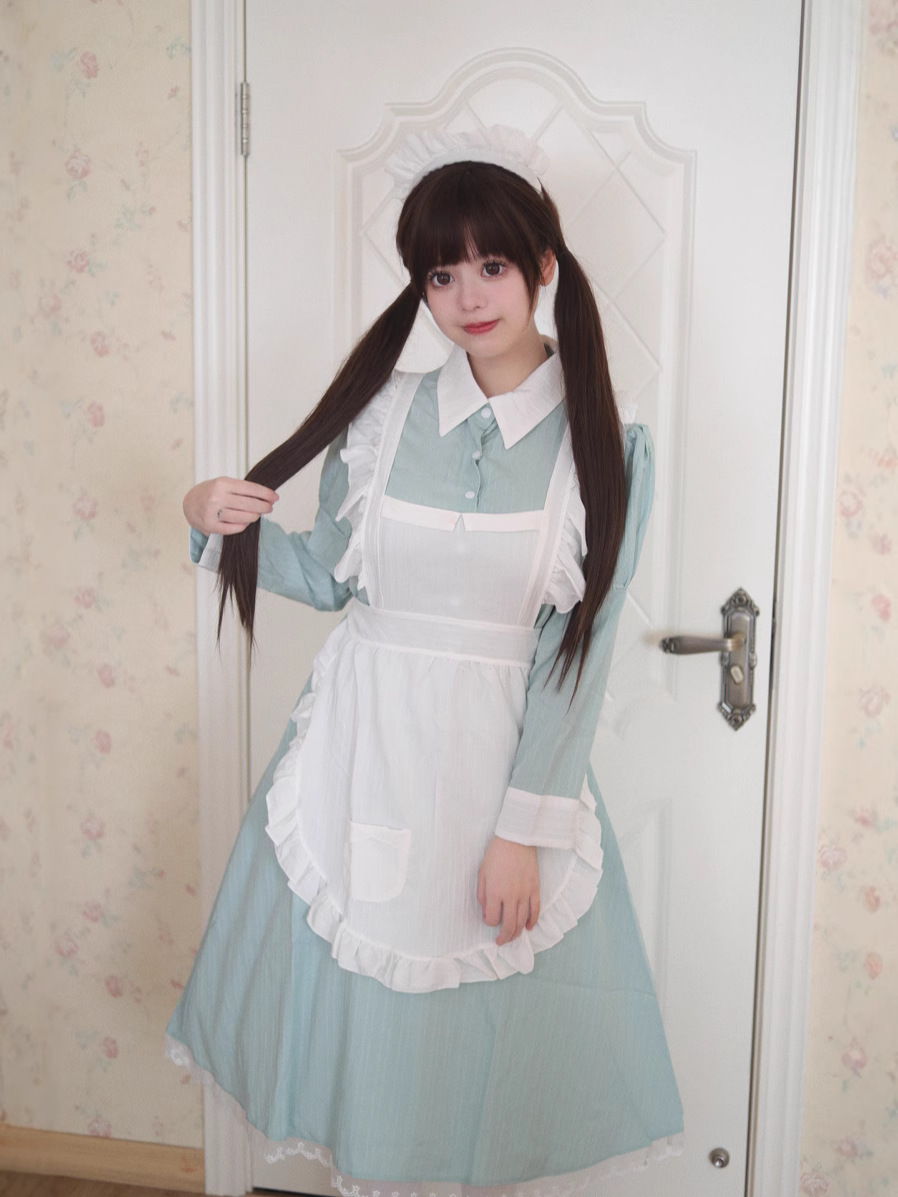 Original New Style Suitable for Daily Wear Traditional British Maid Long Dress Maid Outfit Cross-Dressing Cosplay Japanese Uniform